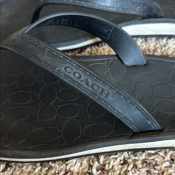 Coach Black Flip Flops - Picture 3 of 5
